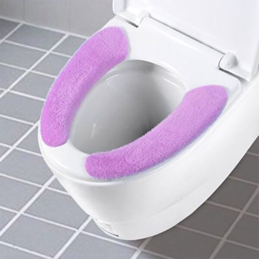 Zhaowen Shop Peluş Mor Tarzı 1 Pair Yıkanabilir Banyo Sıcak Peluş Klozet Dolum Yumuşak Sağlık Yapışkan Ev Mat Koltuk Örtüsü Taşınabilir Yeniden Kul... Klozet Takımı Fiyatı