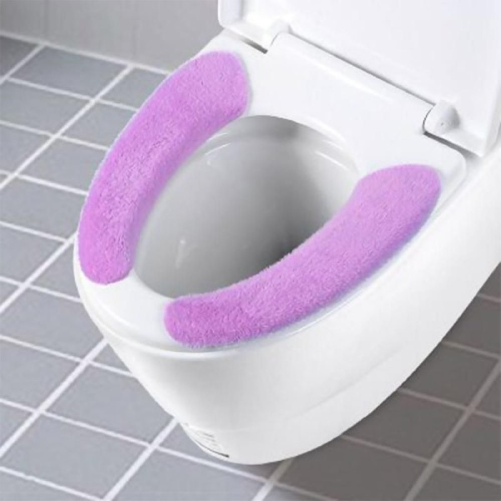 Zhaowen Shop Peluş Mor Tarzı 1 Pair Yıkanabilir Banyo Sıcak Peluş Klozet Dolum Yumuşak Sağlık Yapışkan Ev Mat Koltuk Örtüsü Yapışkan Ped Ev Malzeme... Klozet Takımı Fiyatı