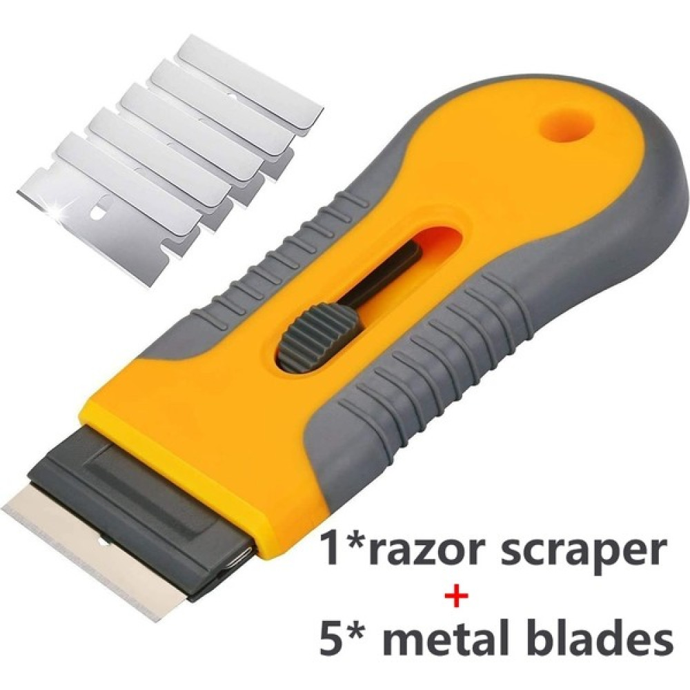 Zhaowen Shop Stil Ayarla Seramik Cam Araba Pencere Sticker Temiz Jilet Kazıyıcı + 5 Adet Jilet Bıçağı Boya Tonu Vinil Wrap Tutkal Çekçek Sökücü Tem... Temizlik Malzemeleri Fiyatı