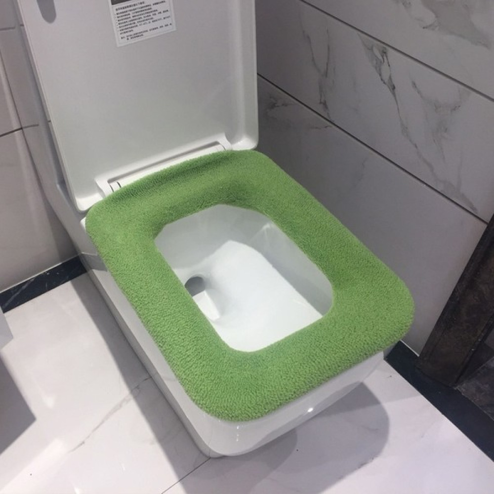 Zhaowen Shop Yeşil Stil Banyo Kare Klozet Kapağı Kış Yıkanabilir Isıtıcı Mat Tuvalet Örtüsü Minder Kapak Pedi Ev Dekor Klozet Kapağı (Yurt Dışından) Klozet Kapağı Fiyatı