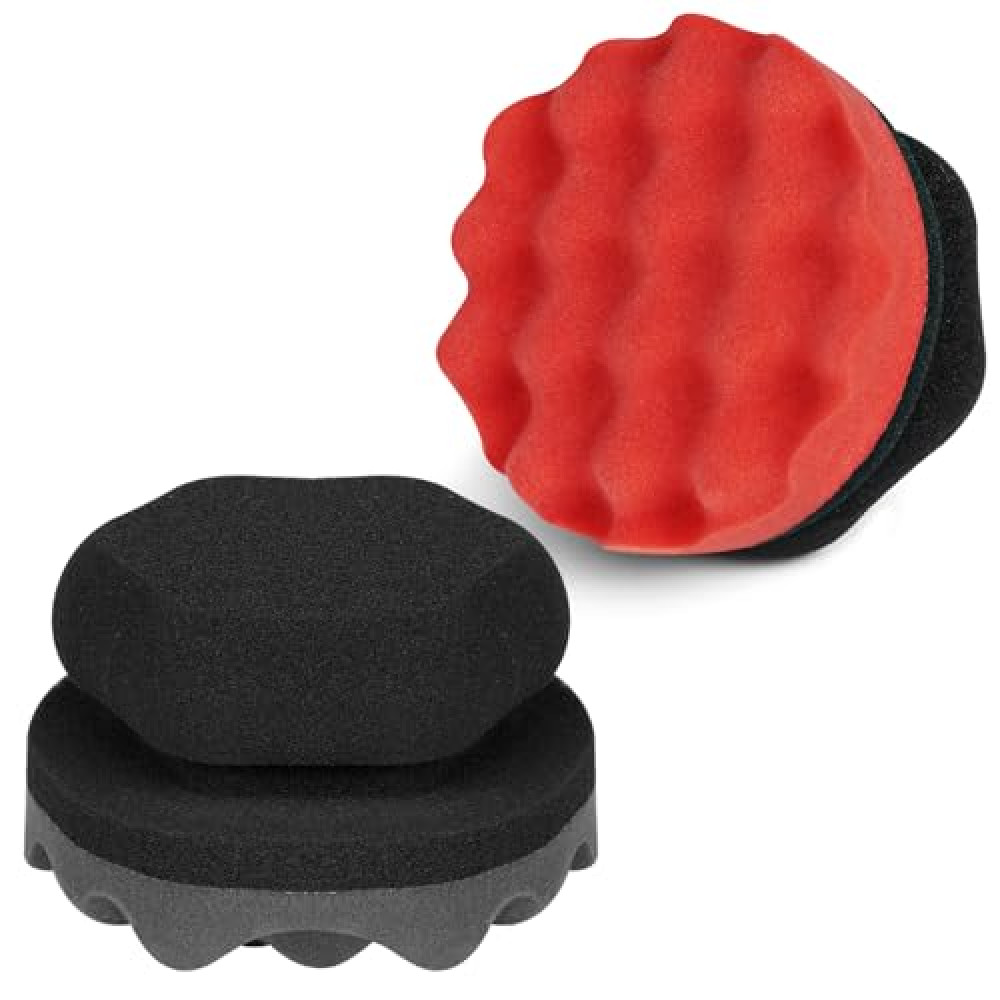 ZHAYAO 2 Pack Large Tire Shine Applicator Pad, Tire Hex Grip Applicator, Tire Shine Car Detailing Foam Sponge Tool, Reusable Car Cleaning Supplies After Car Wash Tire Cleaner for Applying Tire Shine