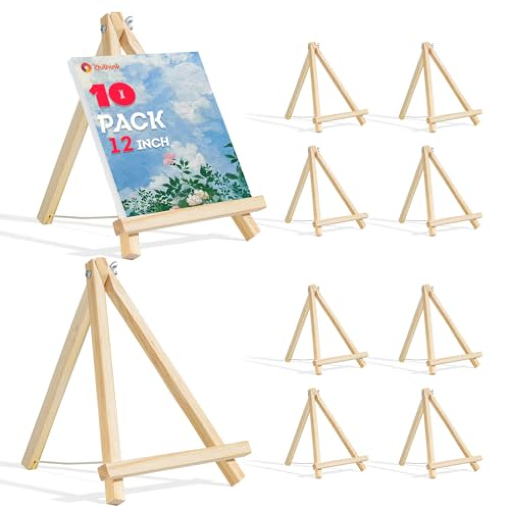 Zhithink 10 Pack Wood Easels Stand for Painting Canvas 11.8 Inch, Tripod Art Tabletop Easels for Kids Student, Photo Picture Sign Holder Easel Fiyatı