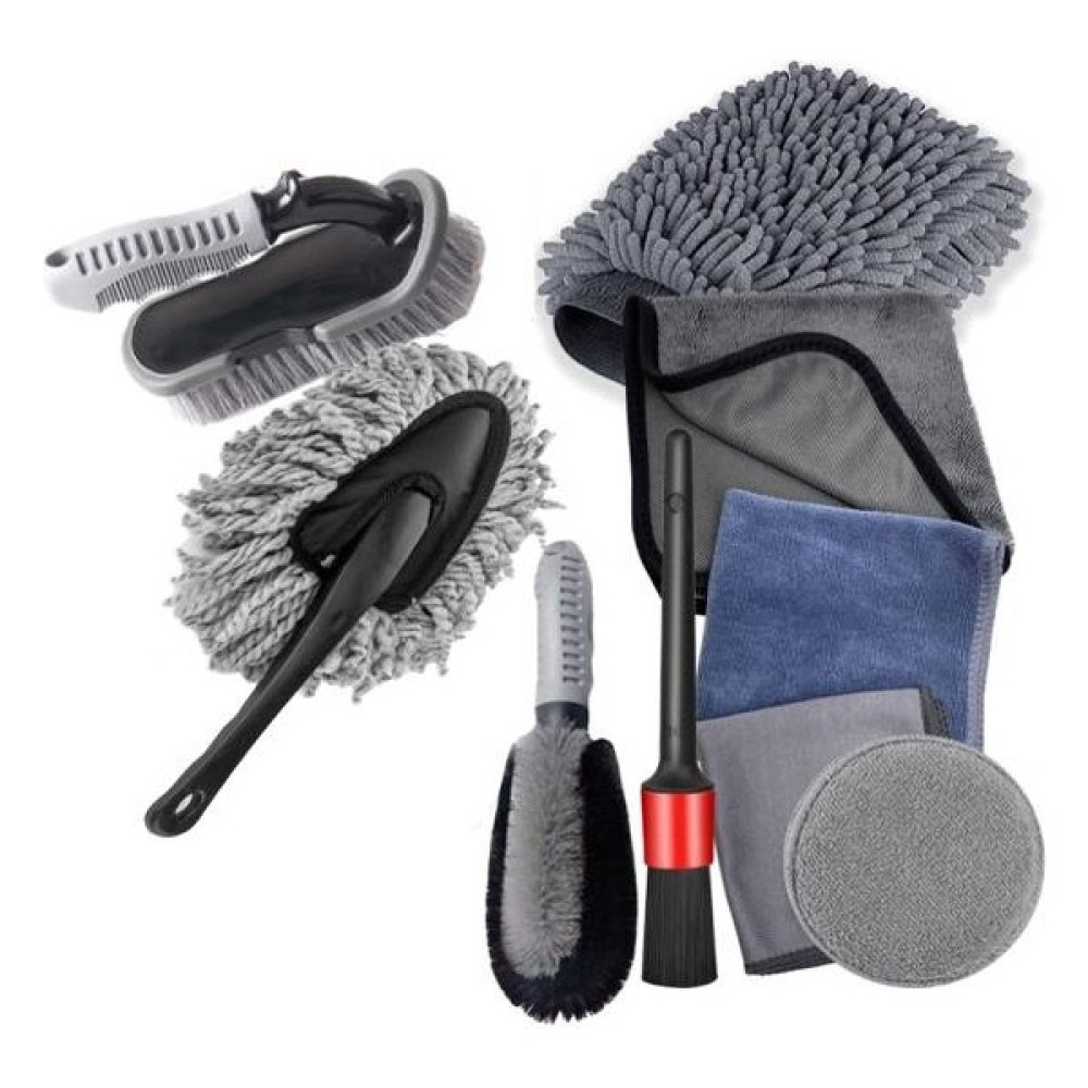 Zhltools 9 Parçalı Araba ve Lastik Temizleme Premium Set - Gri Oto Bakım Bezleri Fiyatı