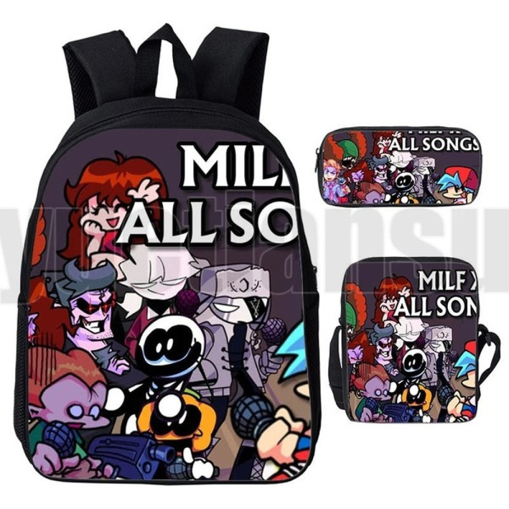 ZhuningShop3 FUNKIN20 Stili 3 Parça Takım 12 Inç Cuma Gecesi Funkin Çanta 3D Baskı Okul Çantaları Sıcak Oyun Sırt Çantası Erkek Kadın Anime Harajuk... Erkek Sırt Çantası Fiyatı
