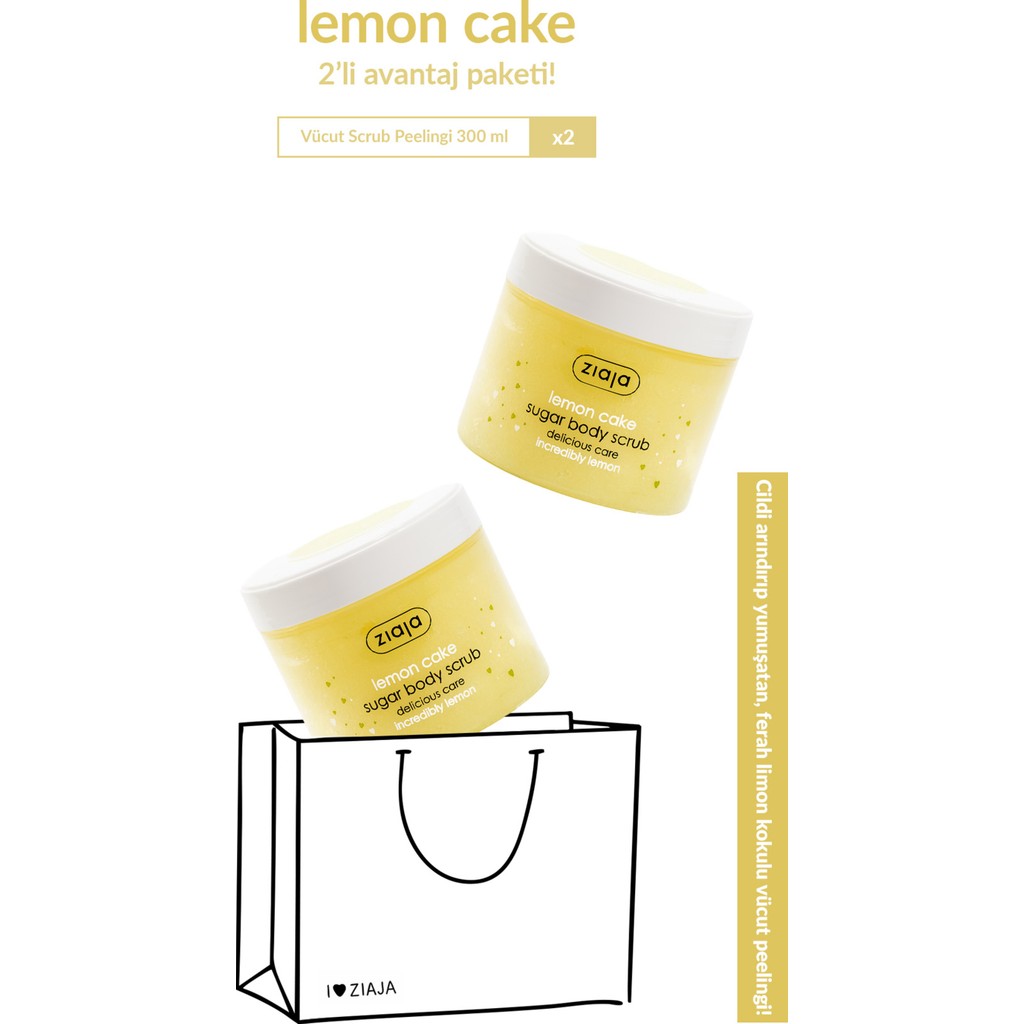 ziaja Limonlu Kek Vücut Peelingi Şeker Granüllü Arındırıcı Nemlendirici 300 ml 2'li Avantajlı Set Diğer Fiyatı
