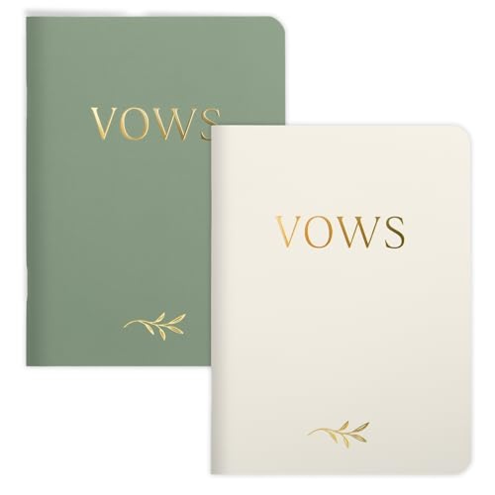ZICOTO Elegant Vow Books with Gold Foil Lettering for Your Wedding - Perfectly Sized Vow Books with Plenty of Pages to Write Whatever is on Your Heart - A Beautiful Addition for The Wedding Day