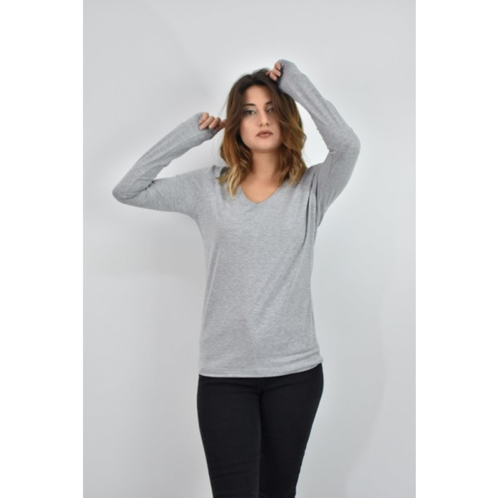 Zidan Life Zidan K-100 V Yaka Kadın Uzun Kol Büyük Beden Sweatshirt Bayan Sweatshirt Fiyatı