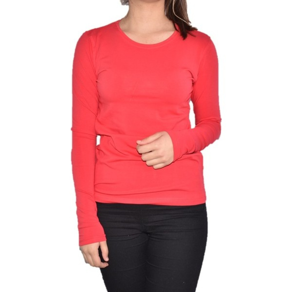 Zidanlife Zidan 4648 0 Yaka Kadın Uzun Kol Sweatshirt - Kırmızı Bayan Sweatshirt Fiyatı