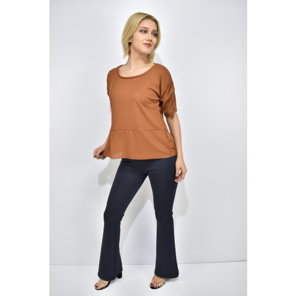 Zidanlife Zidan 807 Geniş Yaka Omuz Büzgülü Pegasus Kadın T-Shirt Bayan T-shirt Fiyatı