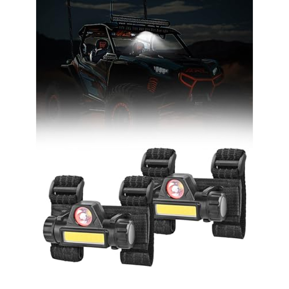 ZIDIYORUO UTV Dome Light – Rechargeable UTV Cage Roof Lights, Universally fit Polaris Can-Am Yamaha Arctic Cat Kawasaki as UTV Spot Light, Reading Light, Work Light, Waterproof & Durable (2pcs)