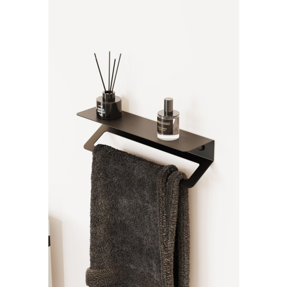 Zift Unique Mat Siyah Ömür Boyu Paslanmaz Çelik Havlu Askısı , Raflı ve Yapışkanlı Havlu Tutacağı, Havluluk 30CM Banyo Askılık Fiyatı