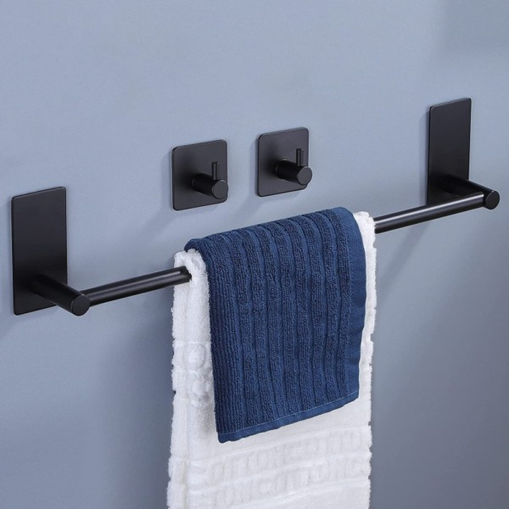 Zift Unique Paslanmaz Çelik Havluluk & 2 Adet Bornoz Askısı - 45CM Havluluk Havlu Askısı Takım Düzenleyici Askı - Siyah Banyo Askılık Fiyatı