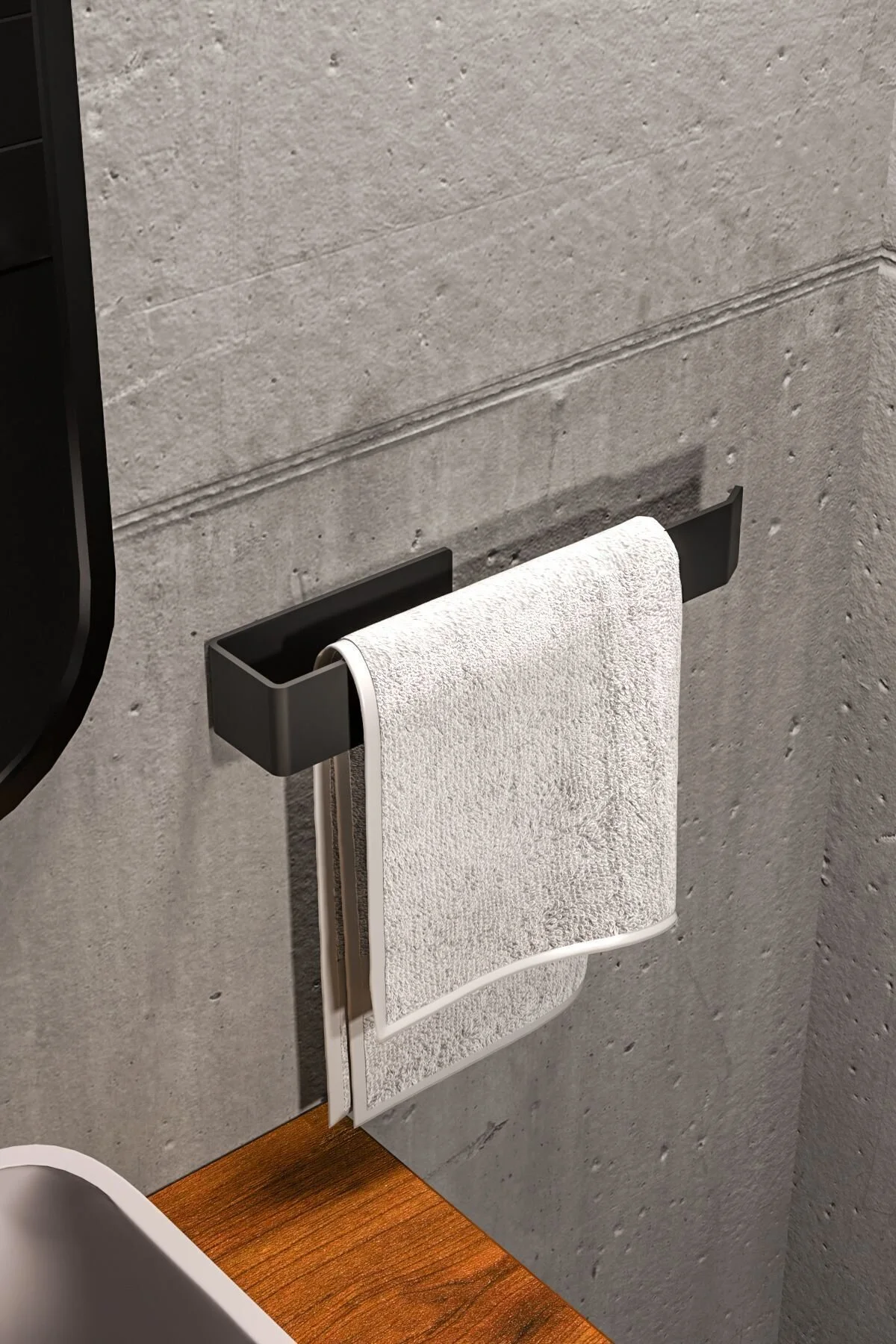 Zift Unique Paslanmaz Çelik Havluluk / Yapışkanlı Sistem / Banyo Lavabo Mutfak / Mat Siyah Banyo Askılık Fiyatı