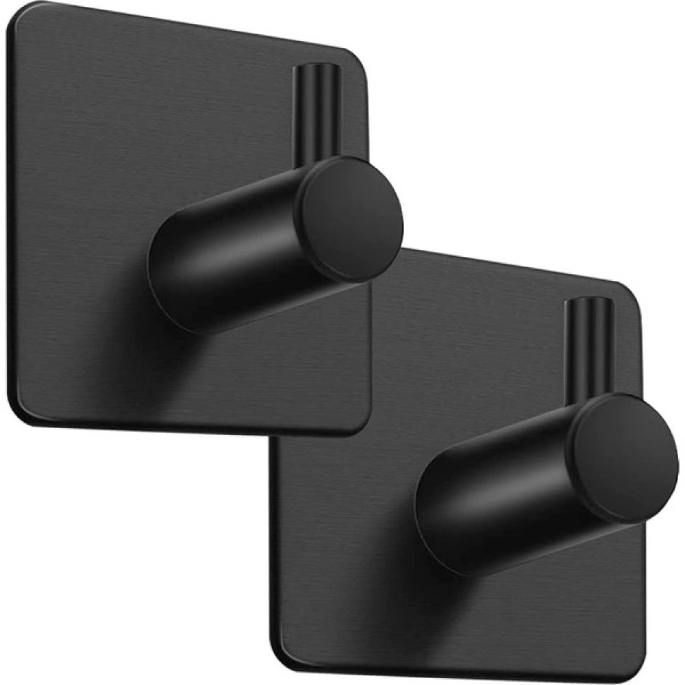 ZiftUnique 2 Adet Paslanmaz Çelik Siyah Banyo Askısı Bornoz Askısı Havlu Askısı Havluluk Paslanmaz Hooks - Mat Siyah Banyo Askılık Fiyatı