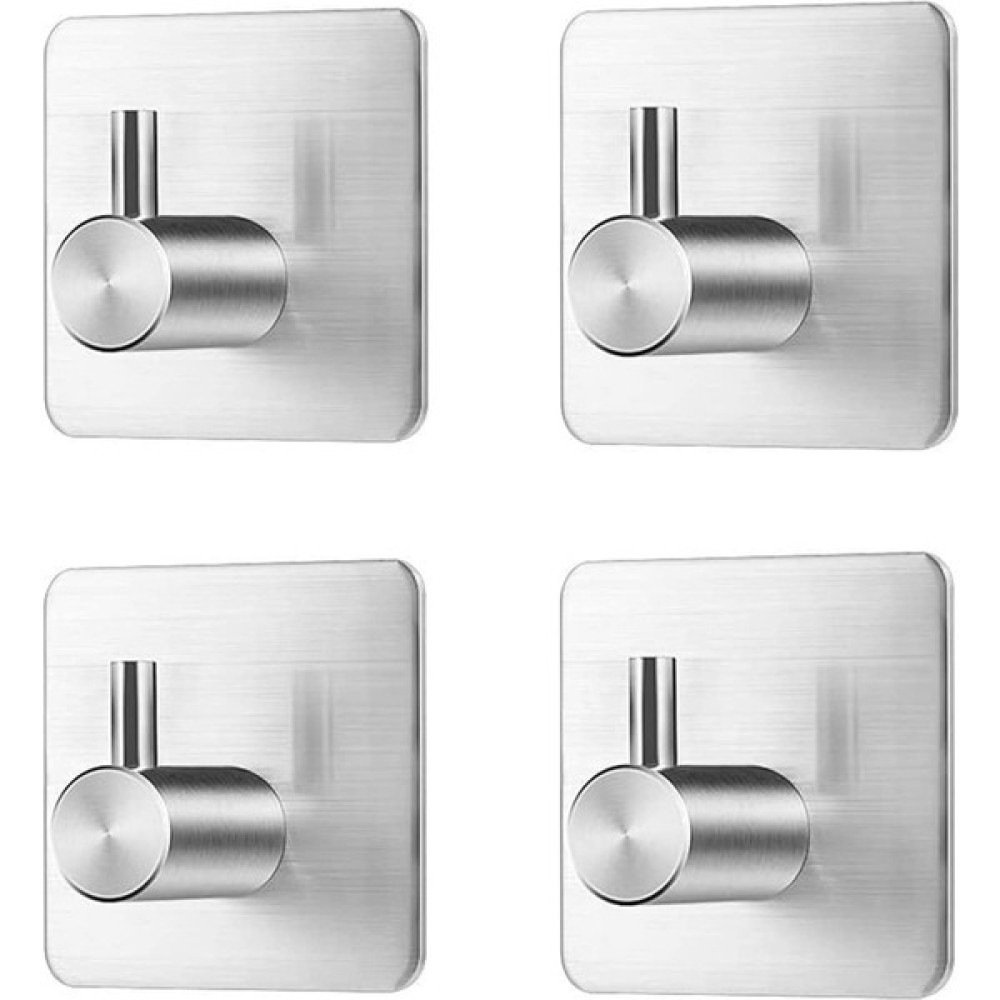 ZiftUnique 4 Adet Paslanmaz Çelik Banyo & Mutfak Havlu Askısı / Havluluk & Bornoz Askısı - Gri - Silver Havluluk Fiyatı