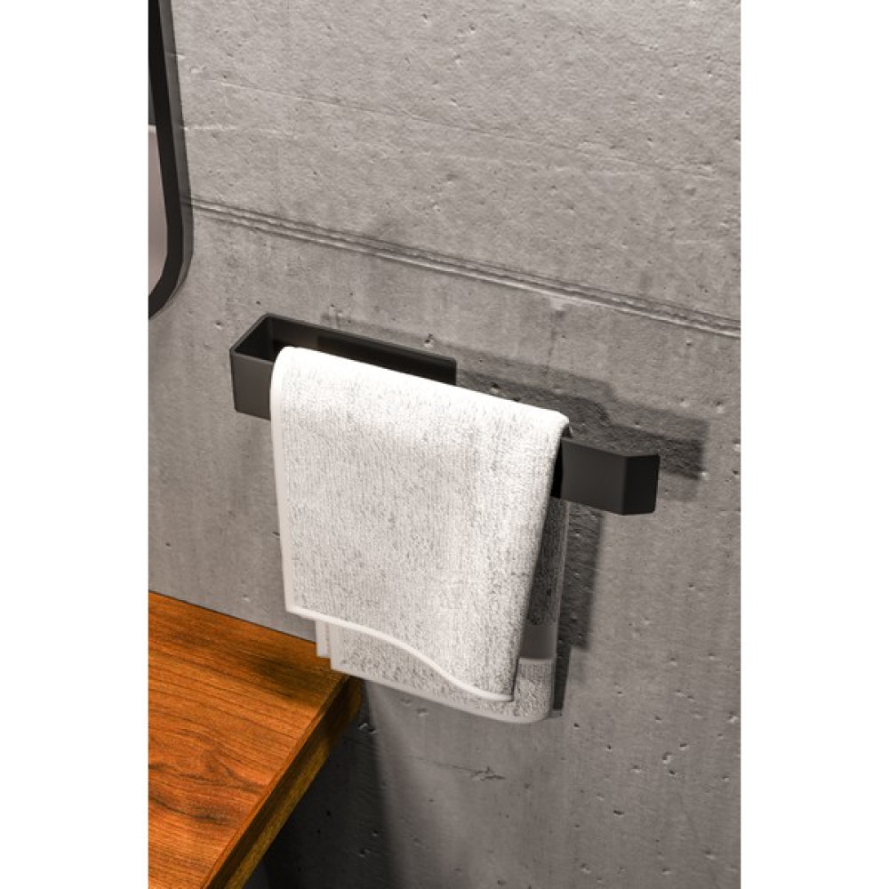 ZiftUnique Paslanmaz Çelik Havluluk / Yapışkanlı Mat Siyah Havlu Askısı / Askılık / STİLO BLACK Havluluk Fiyatı