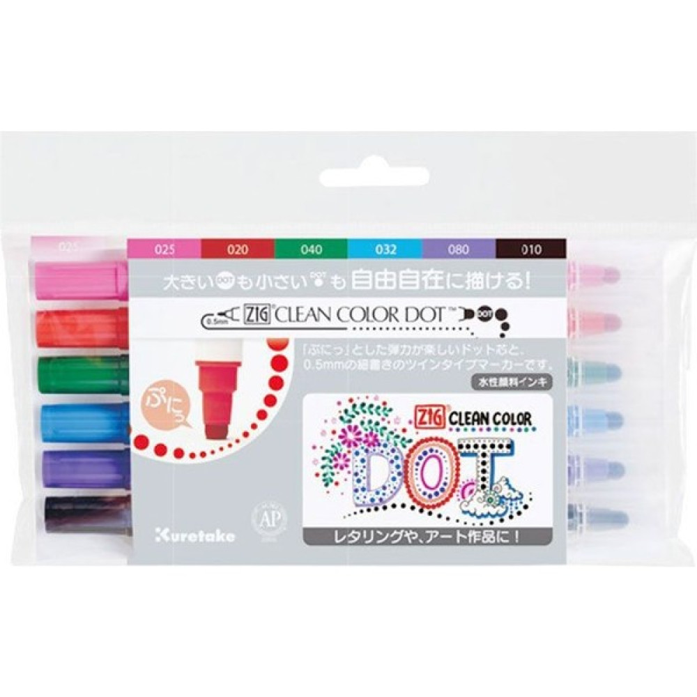Zig Clean Color Dot Çift Uçlu Marker Kalem 6lı Set Sanatsal Malzemeler Fiyatı