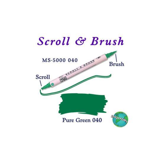 Zig Scroll Brush 040 Pure Green Kaligrafi Kalemi