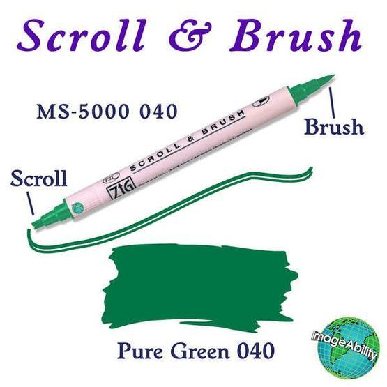 Zig Scroll Brush 040 Pure Green Kaligrafi Kalemi