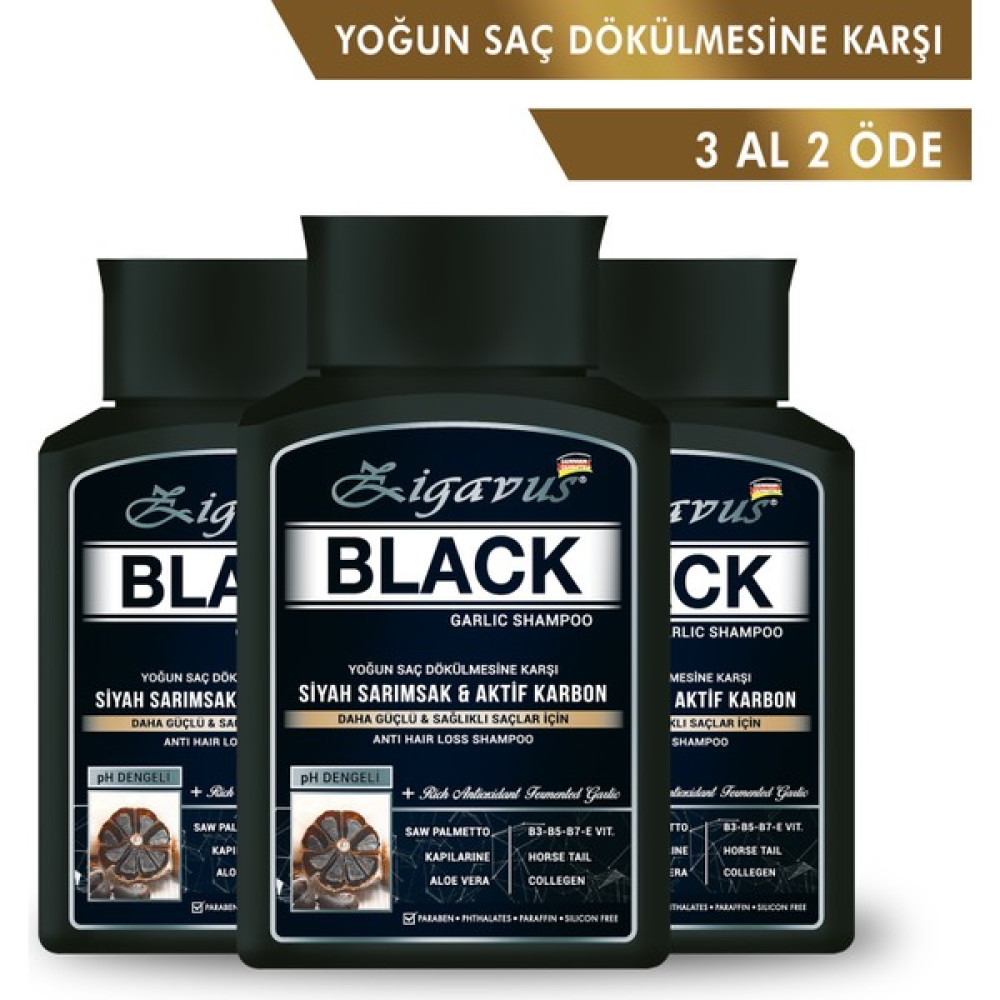 Zigavus Black Siyah Sarımsaklı Şampuan 300 ml 3 Al 2 Öde Şampuan ve Saç Kremi Fiyatı