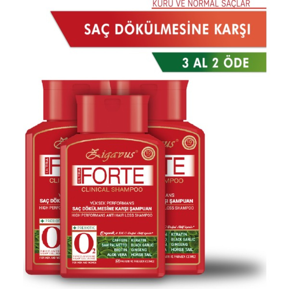 Zigavus Forte Ultra Clinical Yağlı Saçlar için Şampuan 300 ml - 3 Al 2 Öde Şampuan ve Saç Kremi Fiyatı