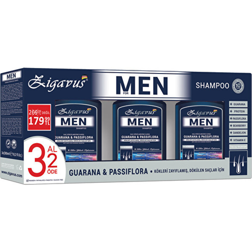 Zigavus Men Şampuan 300 ml 3 Al 2 Öde Şampuan ve Saç Kremi Fiyatı