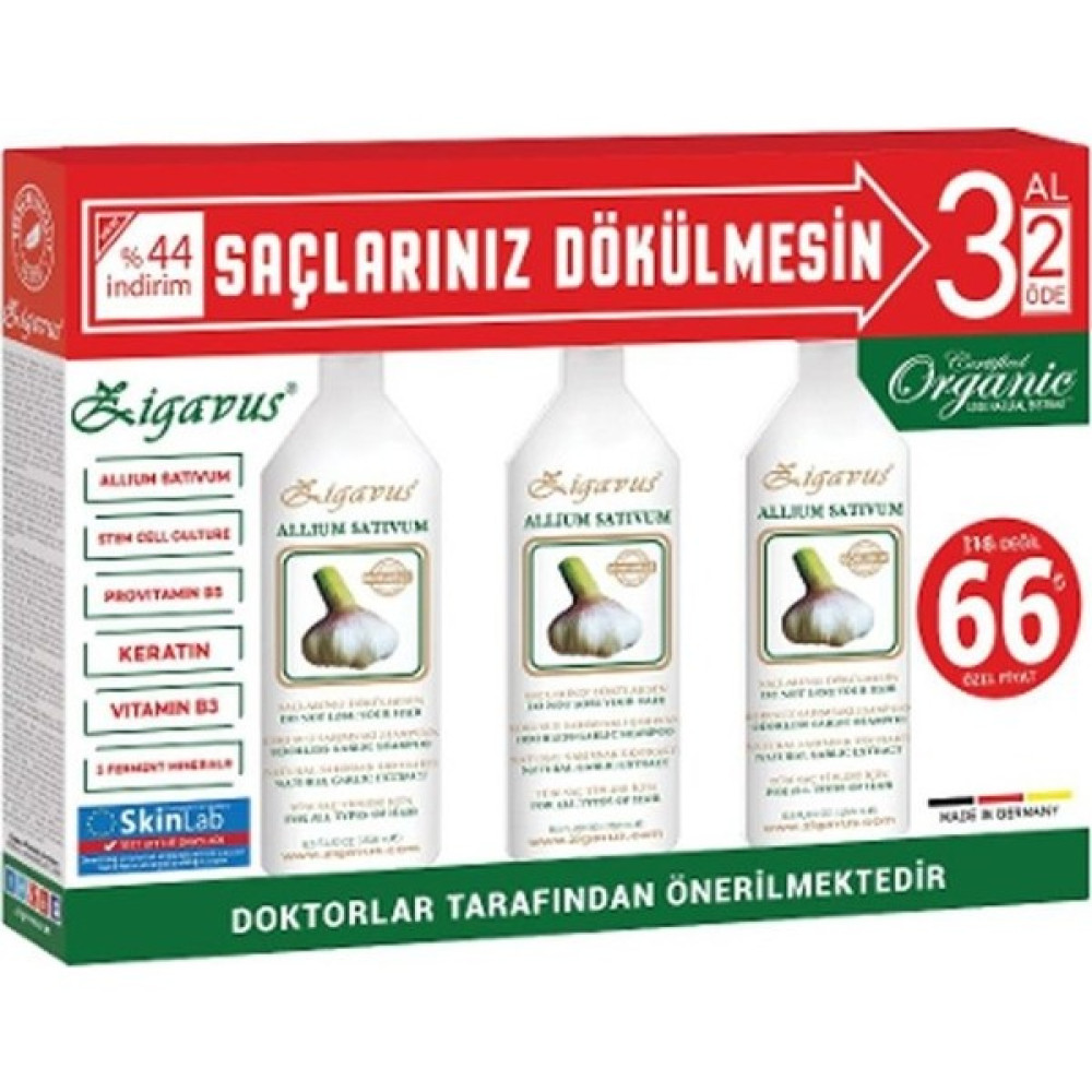Zigavus Sarımsaklı Şampuan 250ml X 3 Adet Kofre Paket Şampuan ve Saç Kremi Fiyatı