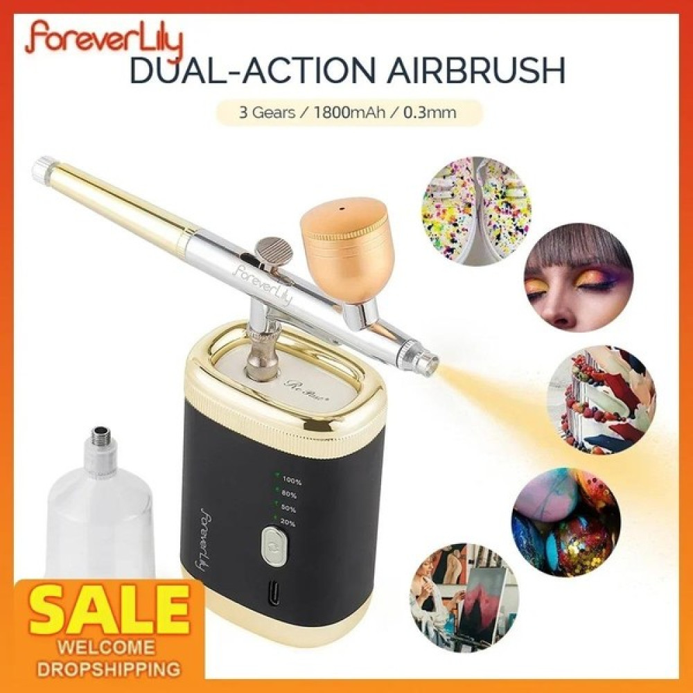 Zigver 30psı Çift Eylem Taşınabilir Airbrush Çok Fonksiyonlu Mini Hava Kompresörü Kiti Dövme Boya Makyaj Boya Hava Püskürtme Tabancası Saç Kesme Makineleri Fiyatı
