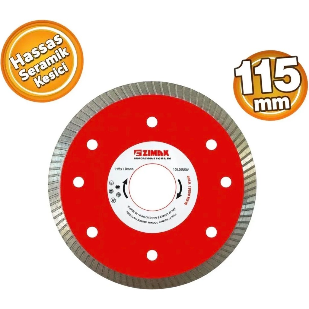 Zimak Ince Hassas Elmas Fayans Mermer Porselen Granit Kesme Diski 115 mm SSD / Solid State Drive Fiyatı
