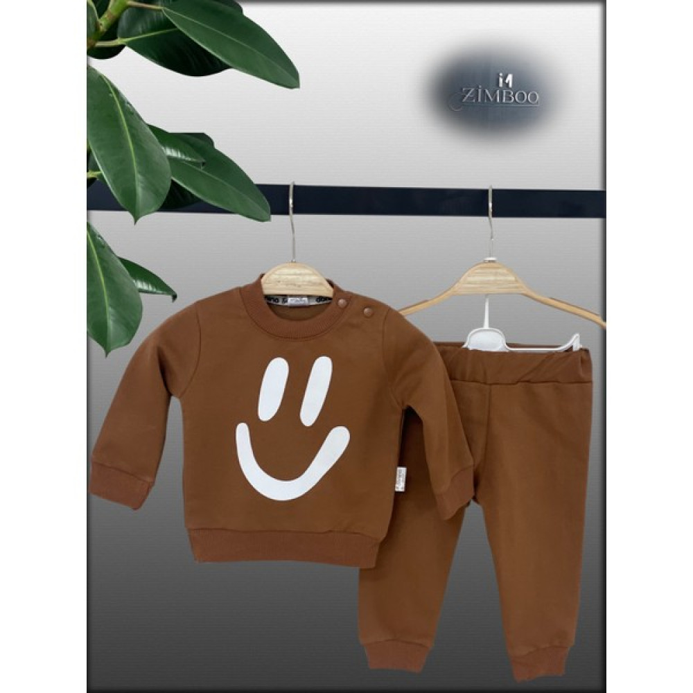 Zimbo Zimboo Gülenyüz Emojili Erkek2 Li Takım 6-9 Ay 9-12AY 12-18AY 18-24AY Kız Çocuk Giyim Takımı Fiyatı