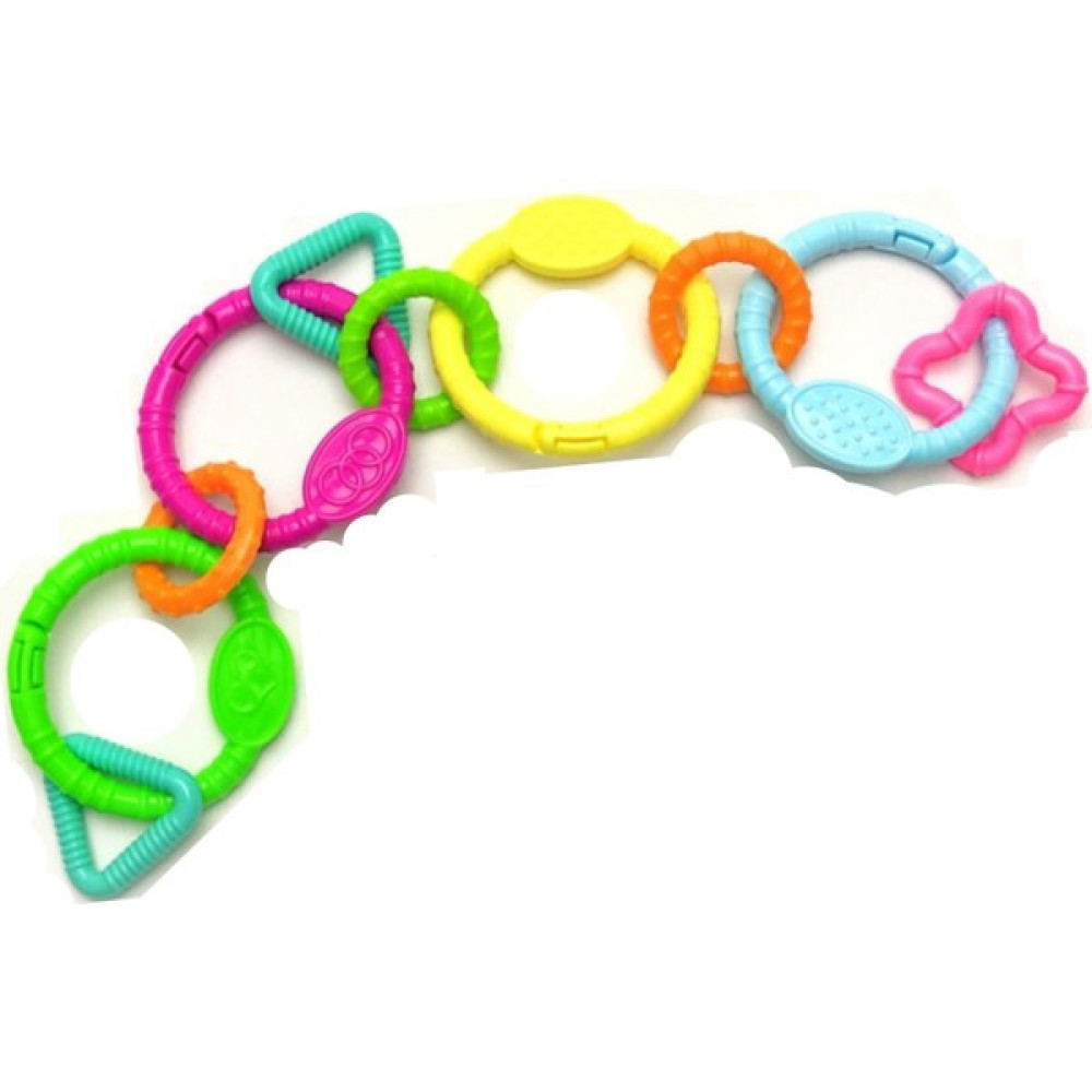 Zincir Dişlik - 10 Parça Kilitli Diş Kaşıyıcı Çıngırak 35 cm - Renkli Bebek Oyuncakları Fiyatı