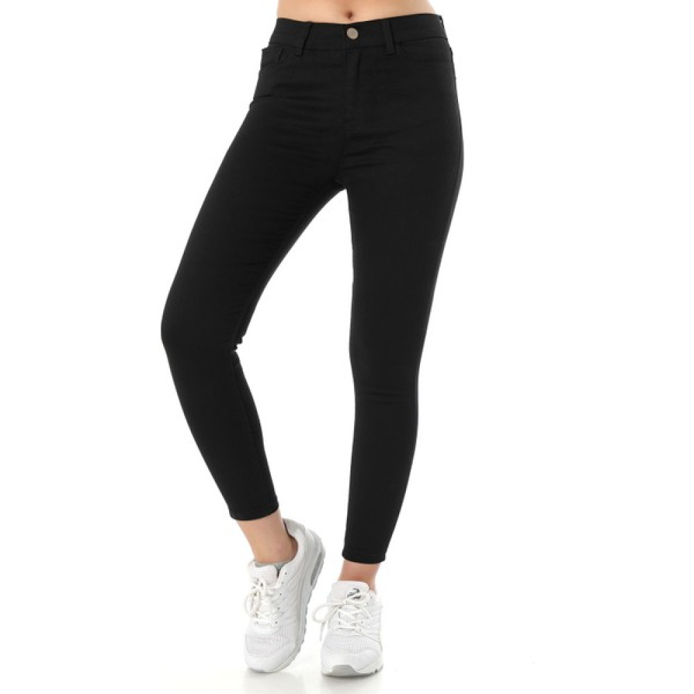 Zincir Moda Zincirmoda Kadın Pantolon Siyah Yüksek Bel Skinny Fit Jean Denim Kot Pantolon Siyah Kadın Pantolon Fiyatı