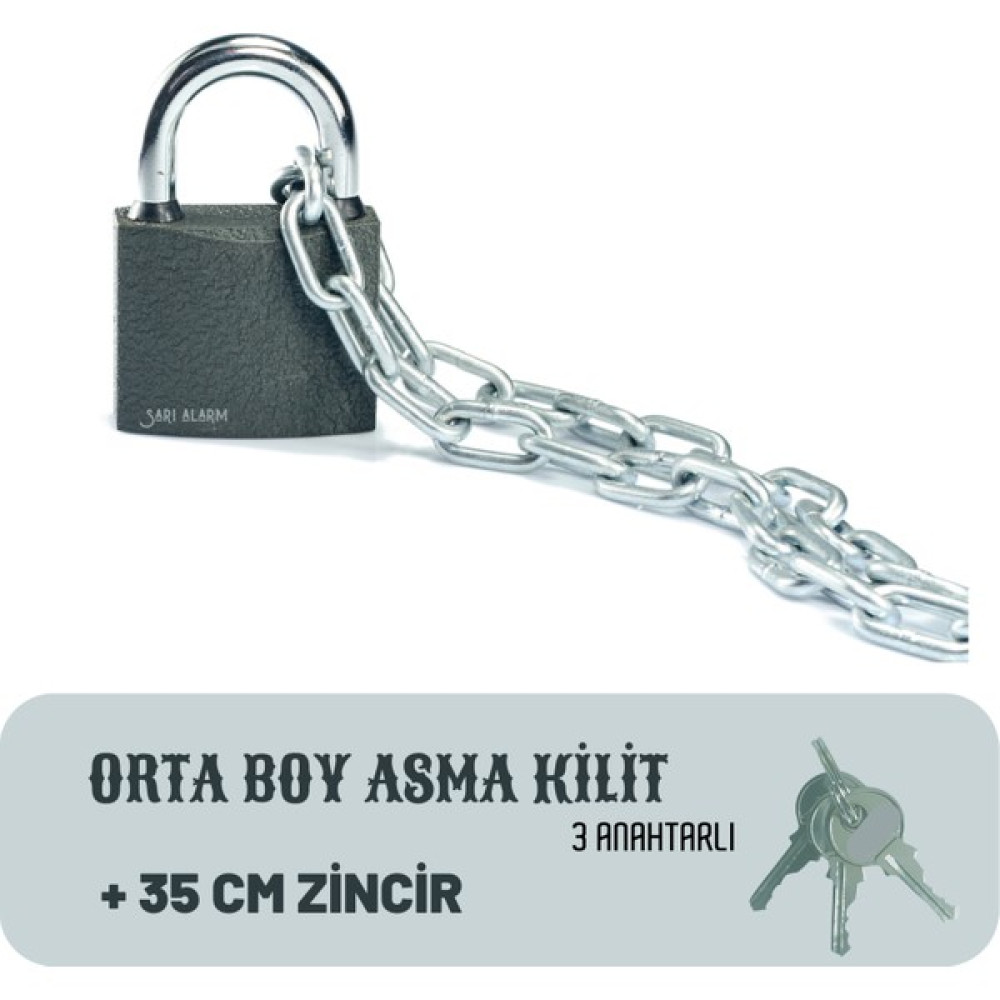 Zincirli Asma Kilit Orta Boy 3 Anahtarlı Oto, Bahçe, Yapı Market Fiyatı