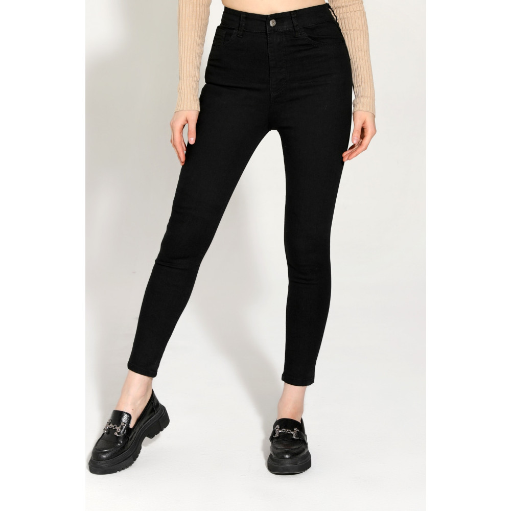 ZİNCiRMODA Kadın Yüksek Bel Dar Paça Skinny Fit Jeans Denim Kot Pantolon - Siyah 36 Beden Kadın Pantolon Fiyatı