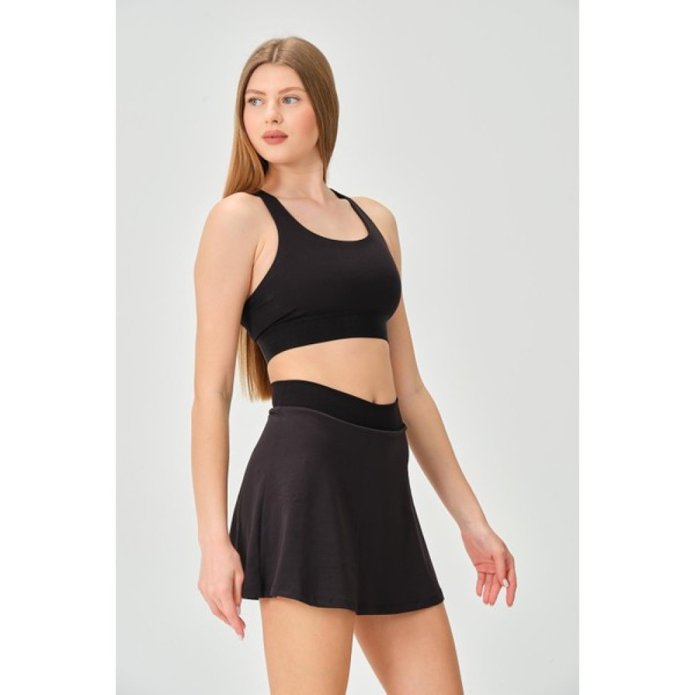 Zinde LIFE P-003008-KADIN Düz Spor Etek Günlük ve Spor Kombinlenen Içi Taytlı Gizli Cepli Spor Şortlu Mini Etek-Siyah Şort & Kapri (Outdoor) Fiyatı