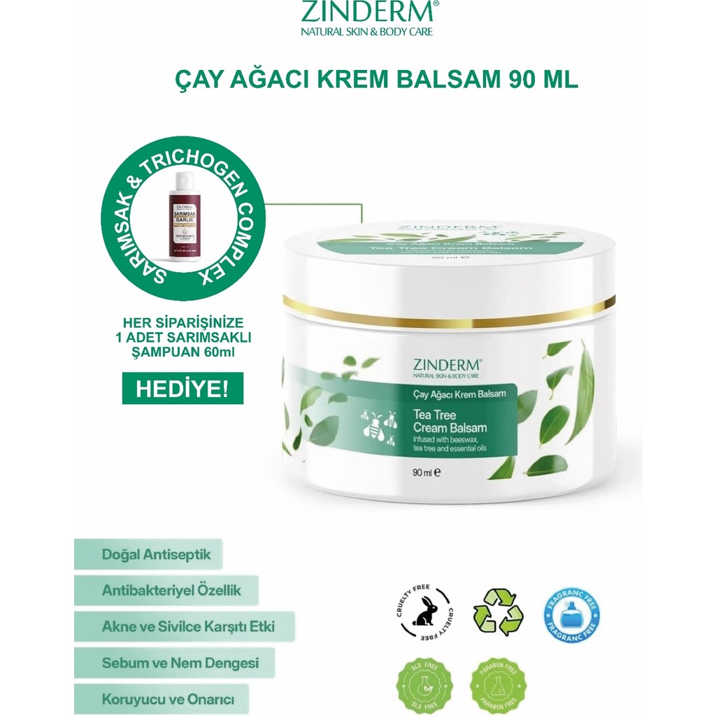Zinderm Çay Ağacı Yağı Kremi, Balsamı 90 ml - 1 Adet Diğer Fiyatı