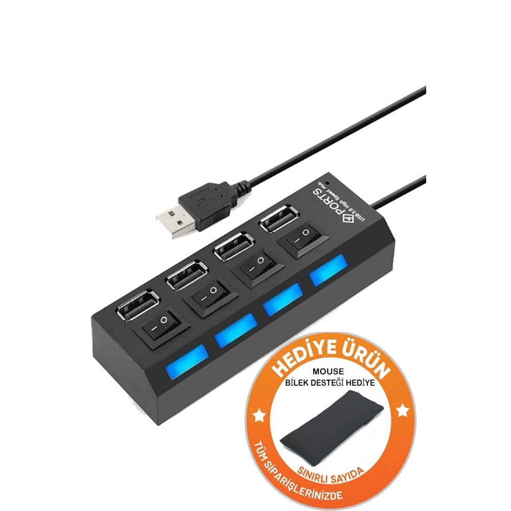 Zineets 4 Port Usb 2.0 Hub Çoğaltıcı Çoklayıcı Swıtch Anahtarlı Pc Laptop Uyumlu Kablo ve Adaptör Fiyatı