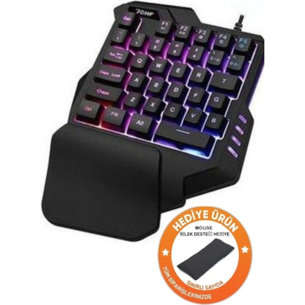 Zineets Işıklı USB Rainbow Mekanik Hisli 36 Tuşlu Mini Gaming Oyuncu Klavyesi Bilek Destekli - Siyah Oyuncu Klavyesi Fiyatı