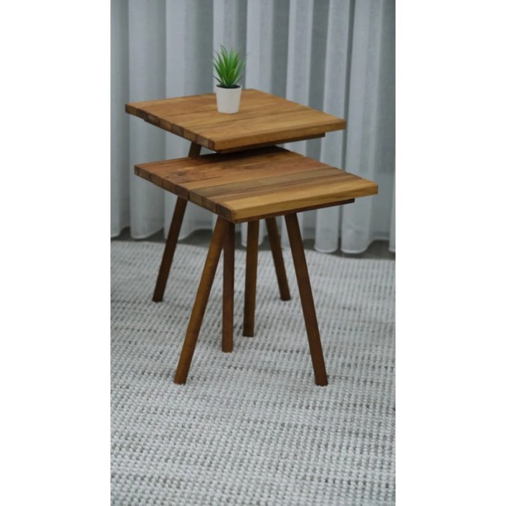 Zingal Design Doğal Ahşap Sehpa 2'li Sehpa Fiyatı