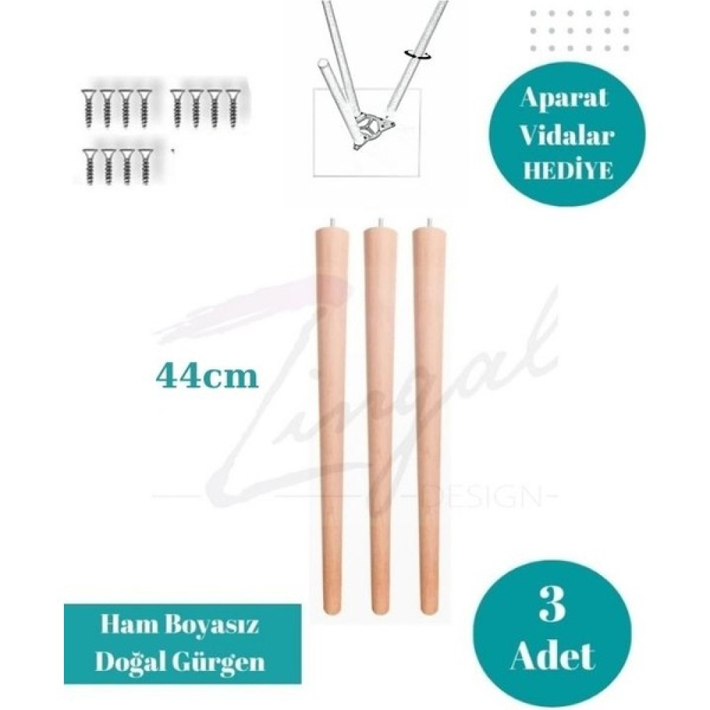 Zingal Design Konik Sehpa Ayağı Ham 44 cm 3'lü Nalburiye & Hırdavat Fiyatı
