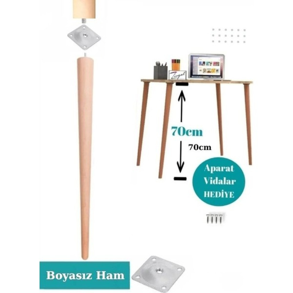 Zingal Design Masa Ayağı Ahşap 1 Adet 70 cm Ham Nalburiye & Hırdavat Fiyatı