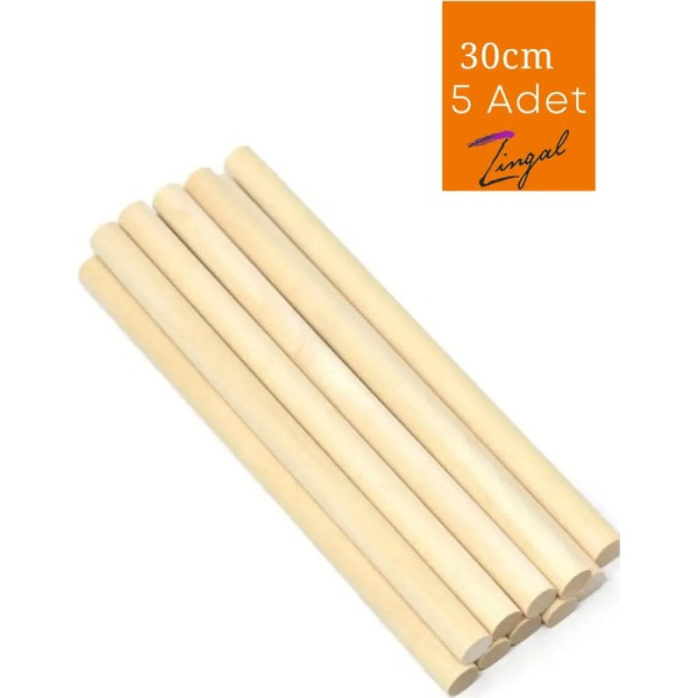 Zingal Design Zingaldesign Yuvarlak Ahşap Çubuk Makrome Çubuk Sopa 20 mm 5 Adet 30 cm Yer / Yüzey Kaplamaları Fiyatı