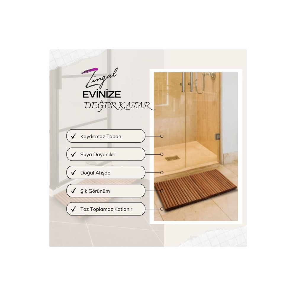 Zingaldesign Ahşap Yer Paspası Silindir Banyo Tekstili Fiyatı