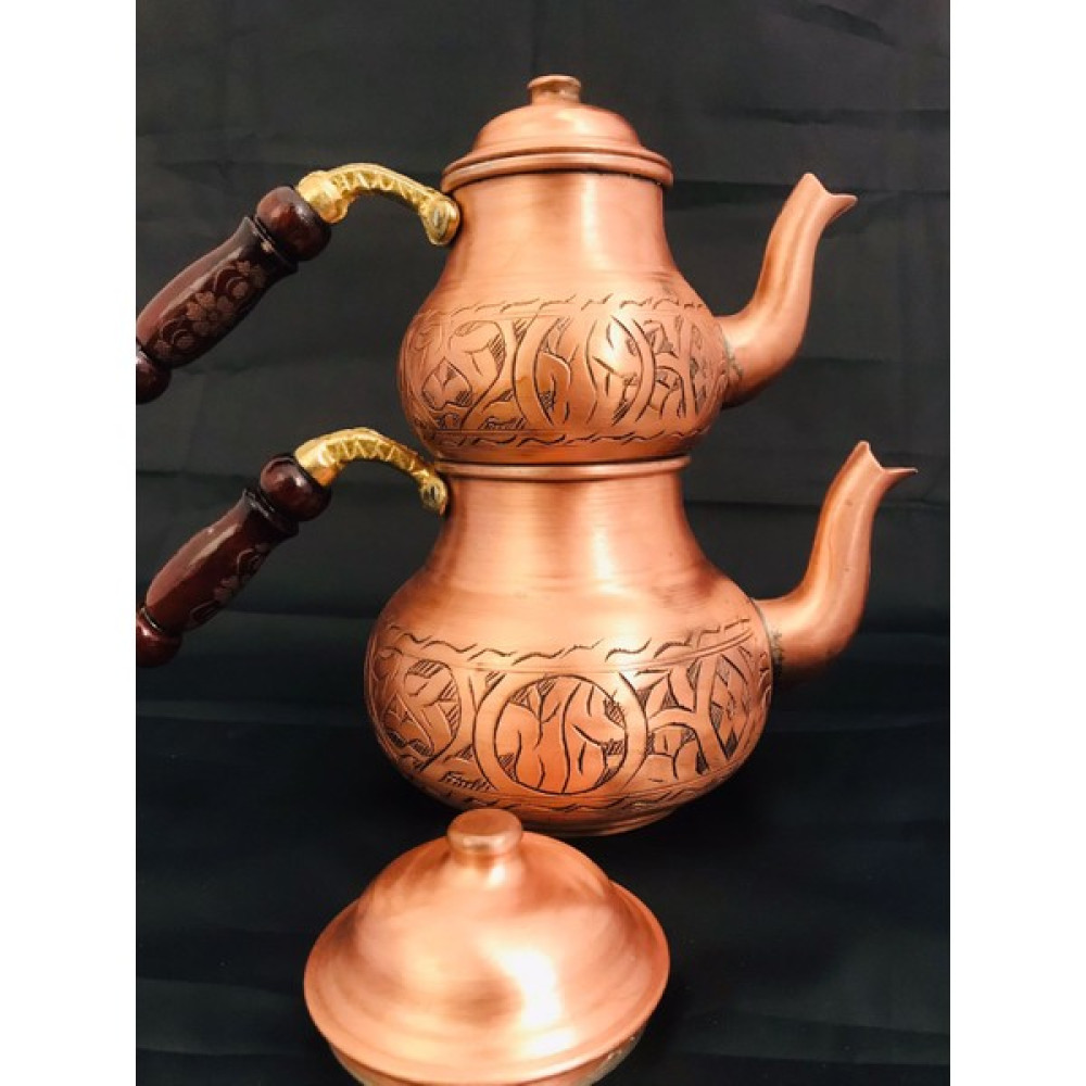 Zinnun Bakır Oyma Küçük Boy Çaydanlık Çay / Çaydanlık Setleri Fiyatı