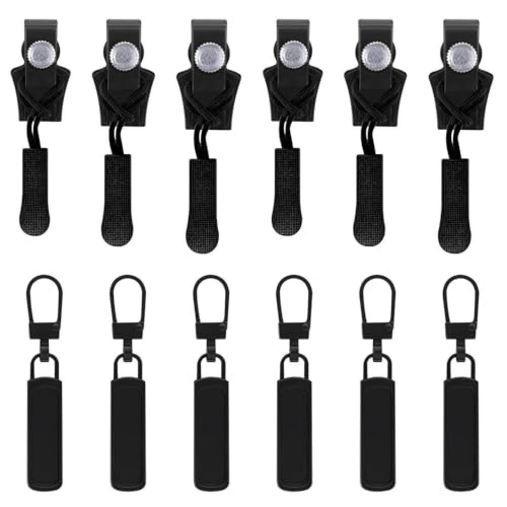 Zipper Repair Kit Universal Zipper Fixer,Zipper Repair Kit,12 Pcs,Zipper Pull Replacement,3 Different Sizes Universal Zipper Repair for Coats,Jackets,Luggage,Zip Fasteners