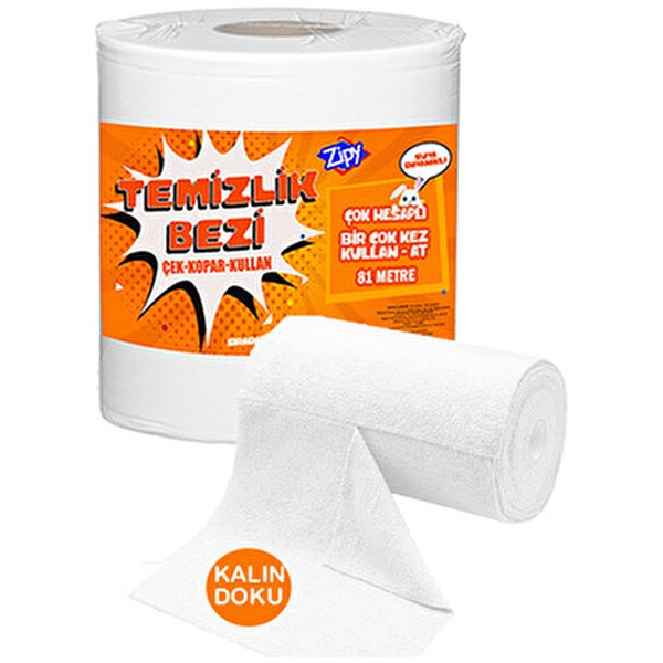 Zipy Mega Dev Rulo Temizlik Bezi Toz Bezi Süper Dayanıklı Kullan At 300 Adet Bez Deterjan ve Temizlik Ürünleri Fiyatı