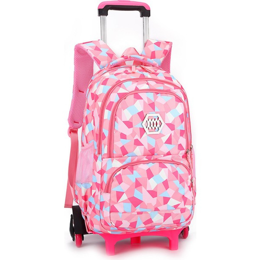 Ziranyu Tekerlekli Çekçekli Desenli Sırt Çantası - Pembe (Yurt Dışından) - Renkli - 20-35L Okul Çantası Fiyatı