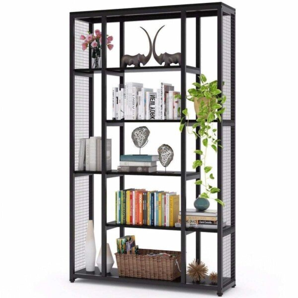 Zizuva 100x175x30 CM Tasarım 6 Raflı Siyah Aksesuar Düzenleyici ve Kitaplık Kitaplık Fiyatı