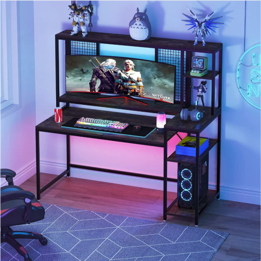 Zizuva Tasarım 150x150x60 CM Monitör Raflı Ceviz Çalışma Masası Bilgisayar Masası Fiyatı