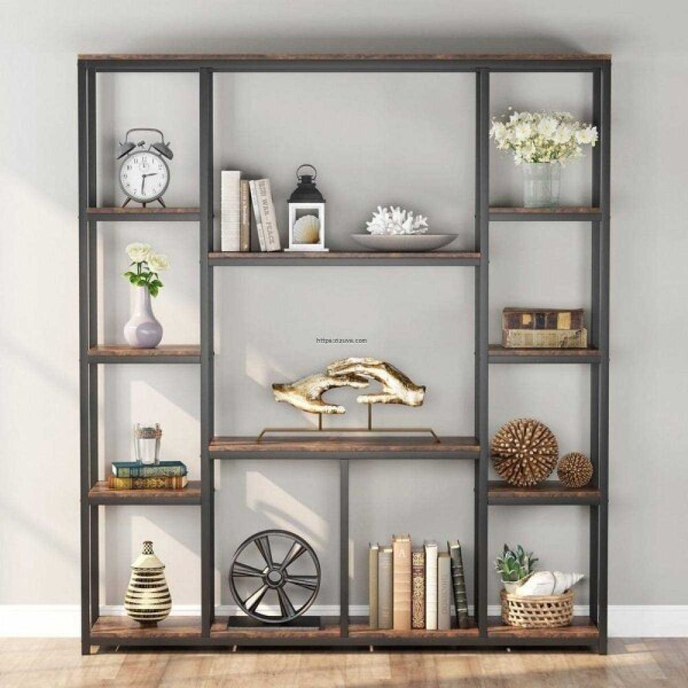 Zizuva Tasarım 150x30 CM Ceviz Raflı Düzenleyici ve Kitaplık Kitaplık Fiyatı